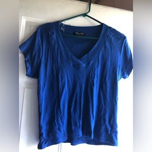 Blue V Neck Top